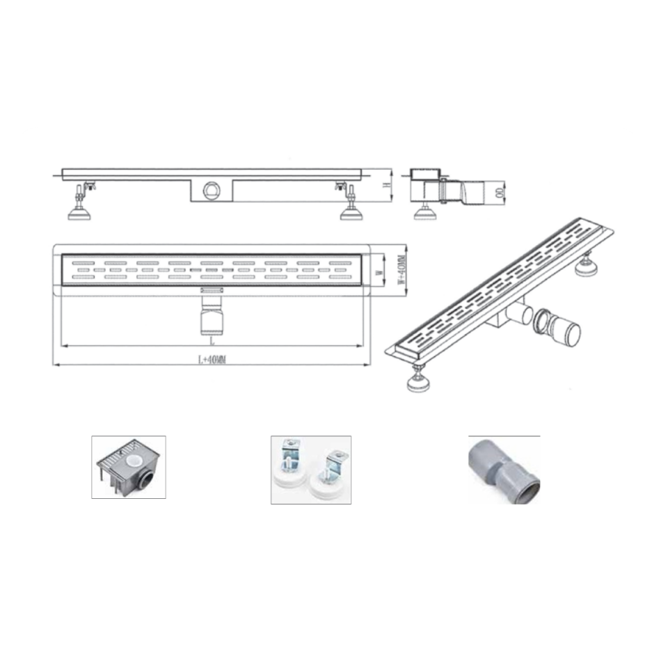 Paslanmaz Gövdeli Slot 80 cm Duş Kanalı