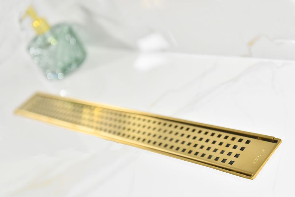 Klasik Seri 40 cm Square Gold Duş Kanalı