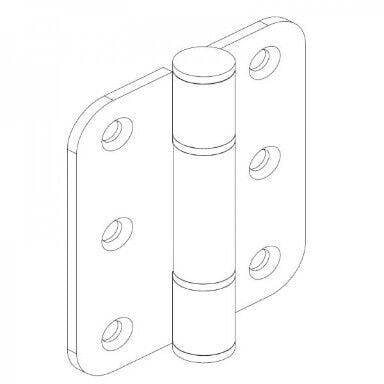 Paslanmaz Kapı Menteşesi 62 x 76 x 2.5mm